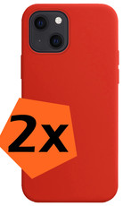 Hoes voor iPhone 14 Plus Hoesje Siliconen Case Back Cover - Hoes voor iPhone 14 Plus Hoes Cover Silicone - Rood - 2X