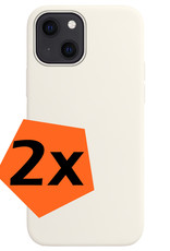 Nomfy Hoesje Geschikt voor iPhone 14 Plus Hoesje Siliconen Cover Case - Hoes Geschikt voor iPhone 14 Plus Hoes Back Case - 2-PACK - Wit