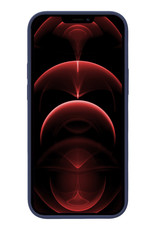 Nomfy Hoesje Geschikt voor iPhone 14 Pro Hoesje Siliconen Cover Case - Hoes Geschikt voor iPhone 14 Pro Hoes Back Case - 2-PACK - Donkerblauw