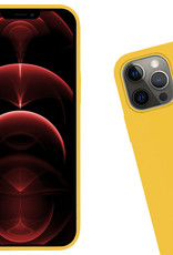Hoes voor iPhone 14 Pro Hoesje Siliconen Case Back Cover - Hoes voor iPhone 14 Pro Hoes Cover Silicone - Geel - 2X