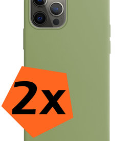Nomfy iPhone 14 Pro Hoesje Siliconen - Groen - 2 PACK