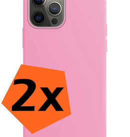 Nomfy iPhone 14 Pro Hoesje Siliconen - Lichtroze - 2 PACK