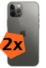 Nomfy Hoesje Geschikt voor iPhone 14 Pro Hoesje Siliconen Cover Case - Hoes Geschikt voor iPhone 14 Pro Hoes Back Case - 2-PACK - Transparant