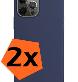 Nomfy iPhone 14 Pro Max Hoesje Siliconen - Donkerblauw - 2 PACK