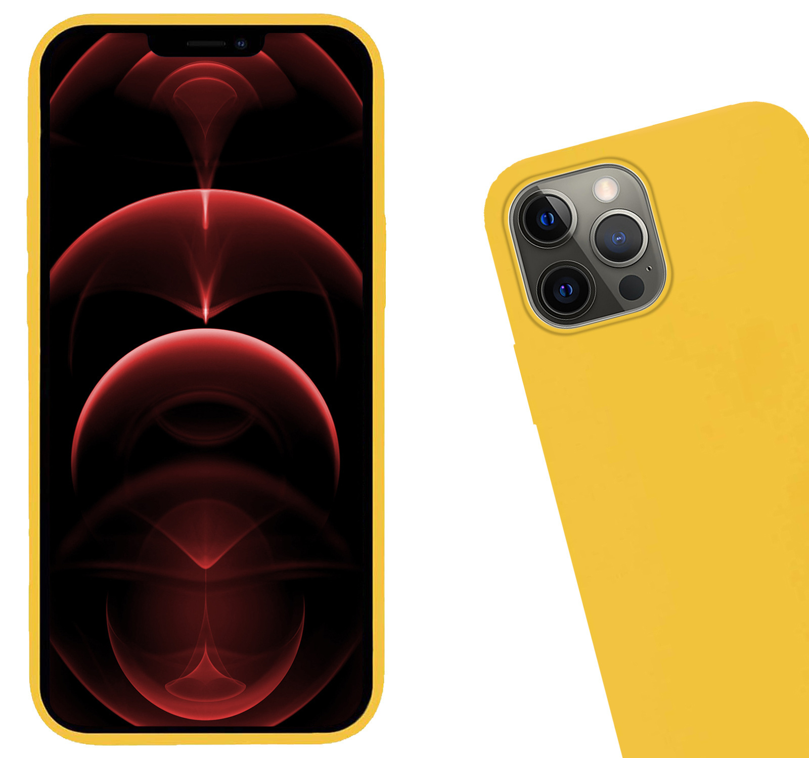 Hoes voor iPhone 14 Pro Max Hoesje Siliconen Case Back Cover - Hoes voor iPhone 14 Pro Max Hoes Cover Silicone - Geel - 2X