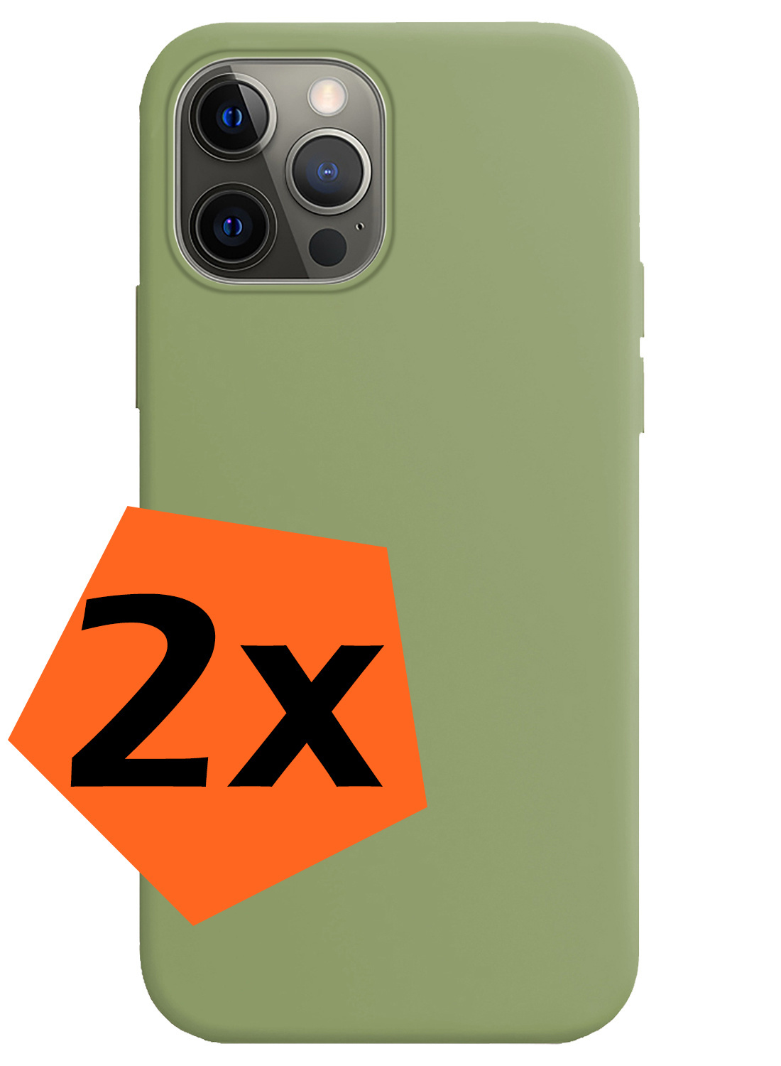 Nomfy Hoesje Geschikt voor iPhone 14 Pro Max Hoesje Siliconen Cover Case - Hoes Geschikt voor iPhone 14 Pro Max Hoes Back Case - 2-PACK - Groen