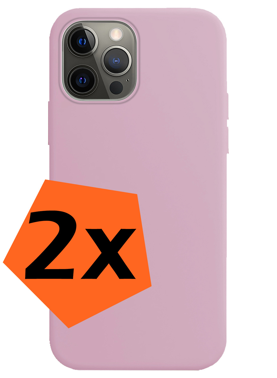 Nomfy Hoesje Geschikt voor iPhone 14 Pro Max Hoesje Siliconen Cover Case - Hoes Geschikt voor iPhone 14 Pro Max Hoes Back Case - 2-PACK - Lila