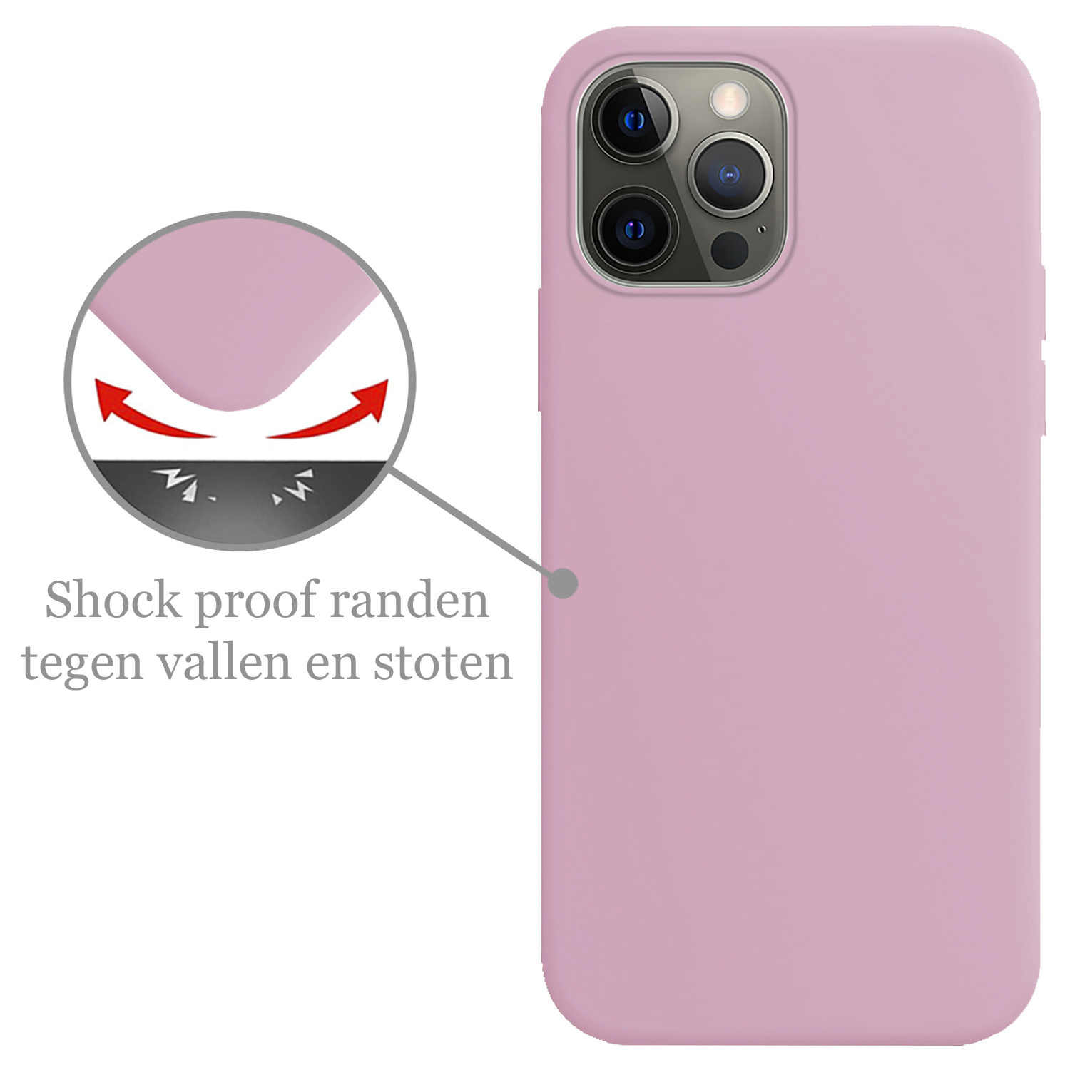 Hoes voor iPhone 14 Pro Max Hoesje Siliconen Case Back Cover - Hoes voor iPhone 14 Pro Max Hoes Cover Silicone - Lila - 2X