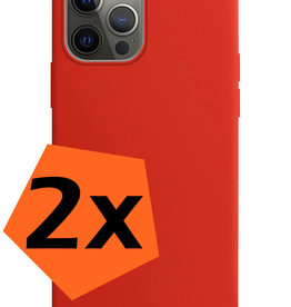 Nomfy iPhone 14 Pro Max Hoesje Siliconen - Rood - 2 PACK