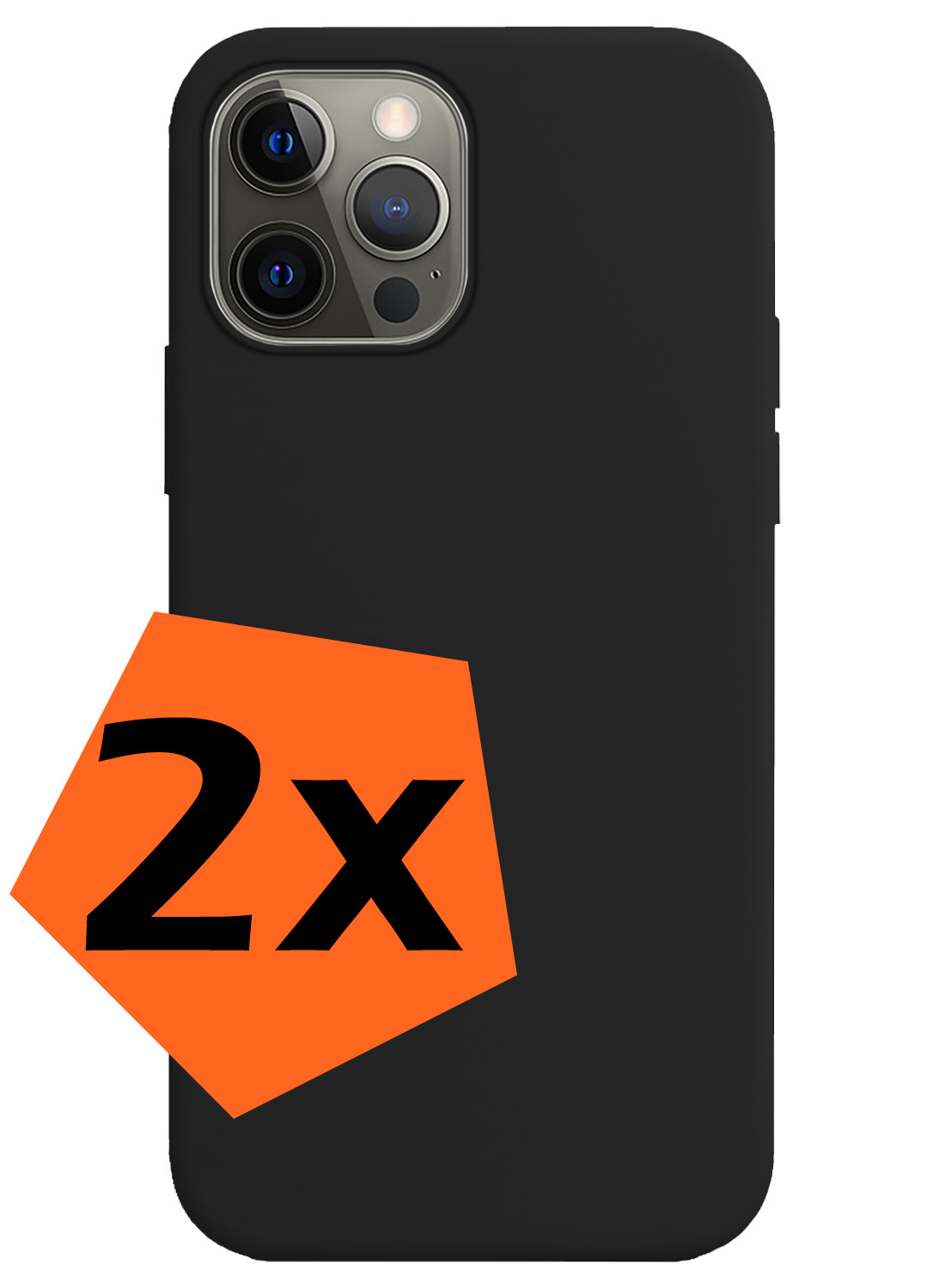 Nomfy Hoesje Geschikt voor iPhone 14 Pro Max Hoesje Siliconen Cover Case - Hoes Geschikt voor iPhone 14 Pro Max Hoes Back Case - 2-PACK - Zwart
