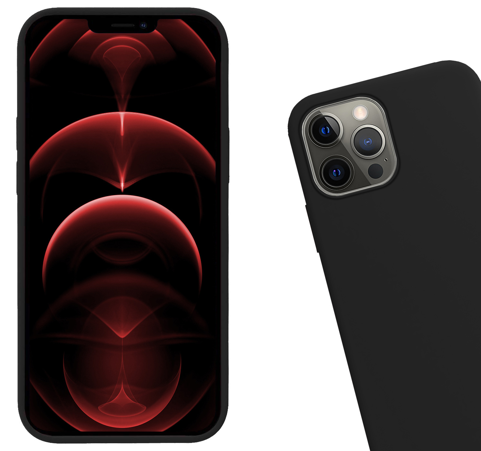 Hoes voor iPhone 14 Pro Max Hoesje Siliconen Case Back Cover - Hoes voor iPhone 14 Pro Max Hoes Cover Silicone - Zwart - 2X