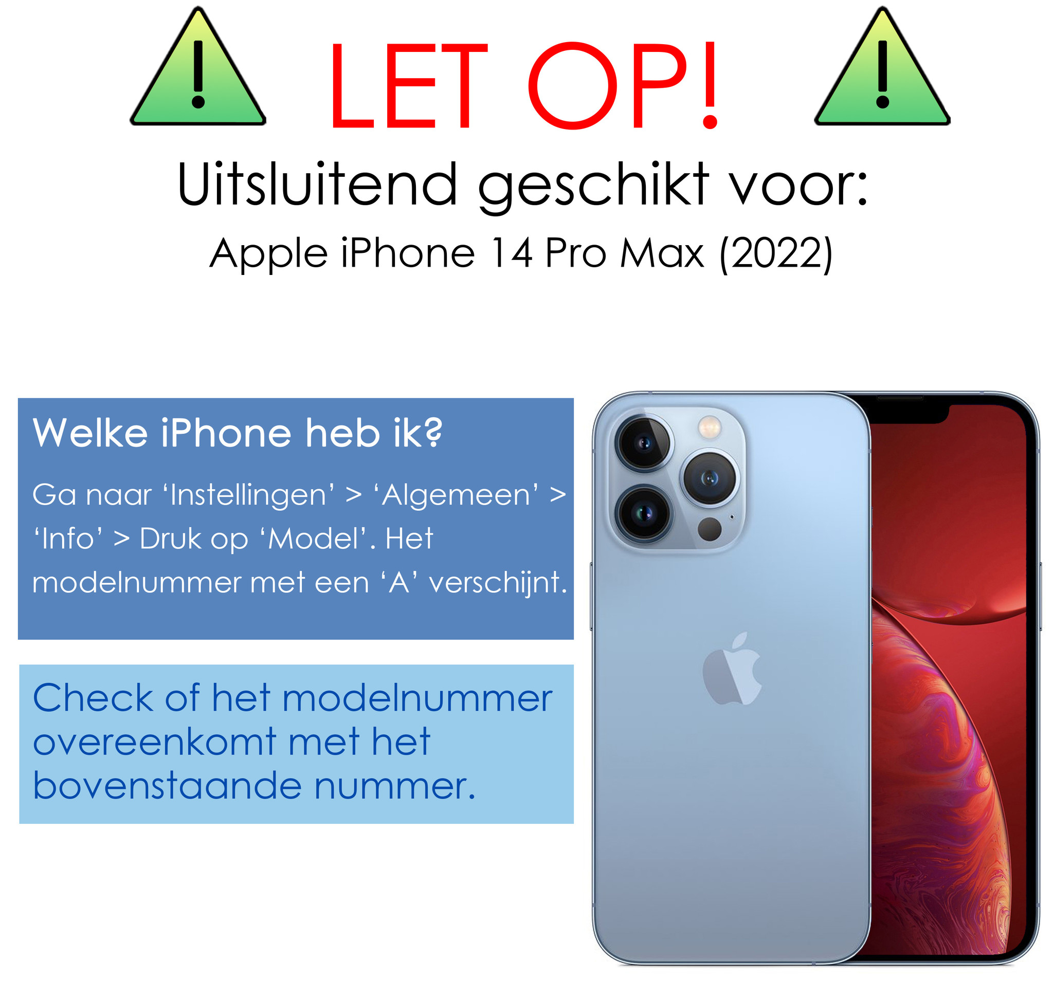 Hoes Geschikt voor iPhone 14 Pro Max Hoesje Cover Siliconen Back Case Hoes - Donkerblauw