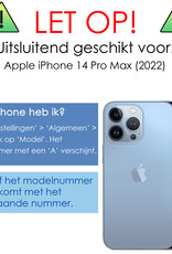 Hoes Geschikt voor iPhone 14 Pro Max Hoesje Cover Siliconen Back Case Hoes - Lichtroze