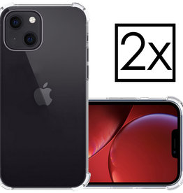 NoXx iPhone 14 Plus Hoesje Shockproof - Transparant - 2 PACK