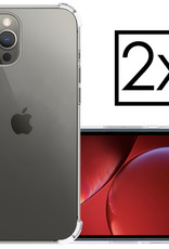 NoXx Hoes Geschikt voor iPhone 14 Pro Max Hoesje Siliconen Cover Shock Proof Back Case Shockproof Hoes - Transparant - 2x