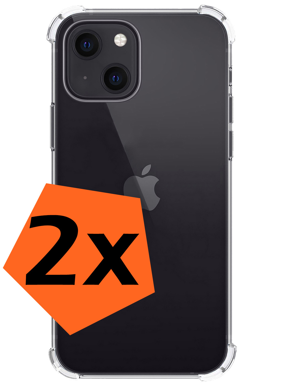 Nomfy Hoesje Geschikt voor iPhone 14 Plus Hoesje Shock Proof Cover Case Shockproof - Hoes Geschikt voor iPhone 14 Plus Hoes Siliconen Back Case - Transparant - 2 PACK