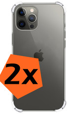 Nomfy Hoesje Geschikt voor iPhone 14 Pro Max Hoesje Shock Proof Cover Case Shockproof - Hoes Geschikt voor iPhone 14 Pro Max Hoes Siliconen Back Case - Transparant - 2 PACK