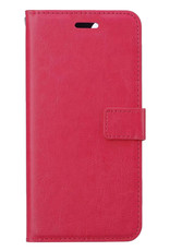 BASEY. Hoes Geschikt voor iPhone 14 Hoesje Bookcase Hoes Flip Case Book Cover - Hoesje Geschikt voor iPhone 14 Hoes Book Case Hoesje - Donkerroze