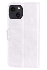 BASEY. Hoes Geschikt voor iPhone 14 Hoesje Bookcase Hoes Flip Case Book Cover - Hoesje Geschikt voor iPhone 14 Hoes Book Case Hoesje - Wit