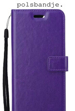 BASEY. Hoes Geschikt voor iPhone 14 Plus Hoesje Bookcase Hoes Flip Case Book Cover - Hoesje Geschikt voor iPhone 14 Plus Hoes Book Case Hoesje - Paars