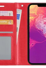 BASEY. Hoes Geschikt voor iPhone 14 Plus Hoesje Bookcase Hoes Flip Case Book Cover - Hoesje Geschikt voor iPhone 14 Plus Hoes Book Case Hoesje - Rood