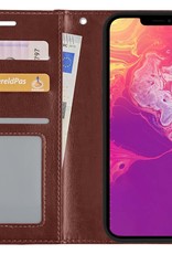 BASEY. Hoes Geschikt voor iPhone 14 Pro Hoesje Bookcase Hoes Flip Case Book Cover - Hoesje Geschikt voor iPhone 14 Pro Hoes Book Case Hoesje - Bruin