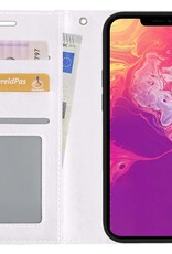 BASEY. Hoes Geschikt voor iPhone 14 Pro Max Hoesje Bookcase Hoes Flip Case Book Cover - Hoesje Geschikt voor iPhone 14 Pro Max Hoes Book Case Hoesje - Wit