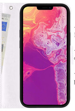 Hoes Geschikt voor iPhone 14 Pro Max Hoesje Bookcase Hoes Flip Case Book Cover - Hoesje Geschikt voor iPhone 14 Pro Max Hoes Book Case Hoesje - Wit