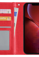 NoXx Hoes Geschikt voor iPhone 14 Hoesje Book Case Hoes Flip Cover Wallet Bookcase - Rood