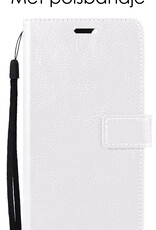 Hoes Geschikt voor iPhone 14 Hoesje Book Case Hoes Flip Cover Wallet Bookcase - Wit