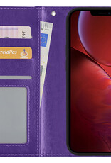 NoXx Hoes Geschikt voor iPhone 14 Plus Hoesje Book Case Hoes Flip Cover Wallet Bookcase - Paars