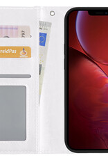 NoXx Hoes Geschikt voor iPhone 14 Plus Hoesje Book Case Hoes Flip Cover Wallet Bookcase - Wit