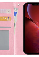 NoXx Hoes Geschikt voor iPhone 14 Pro Hoesje Book Case Hoes Flip Cover Wallet Bookcase - Lichtroze