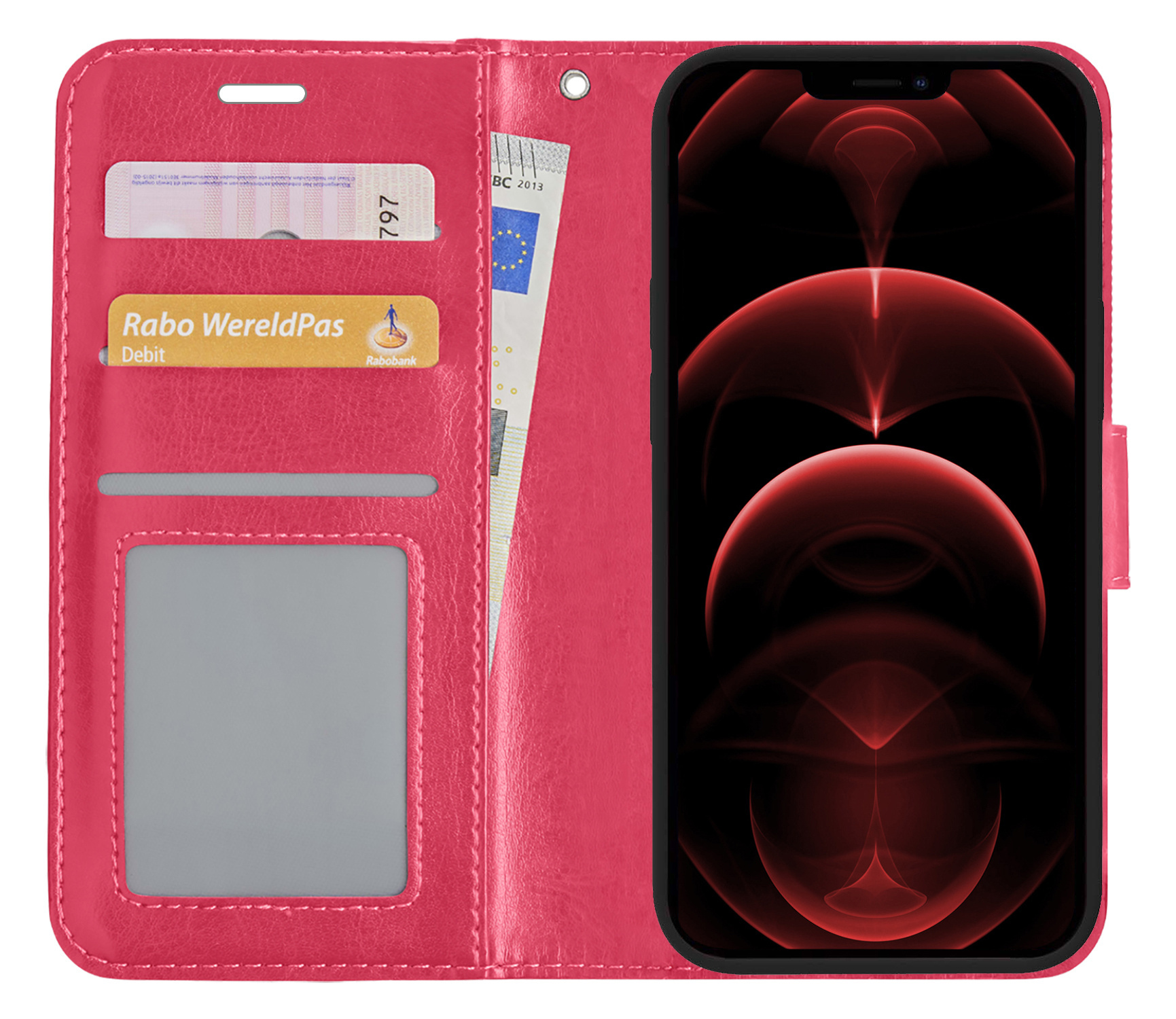 Nomfy Hoes voor iPhone 14 Hoes Bookcase Flipcase Book Cover - Hoes voor iPhone 14 Hoesje Book Case - Donker Blauw