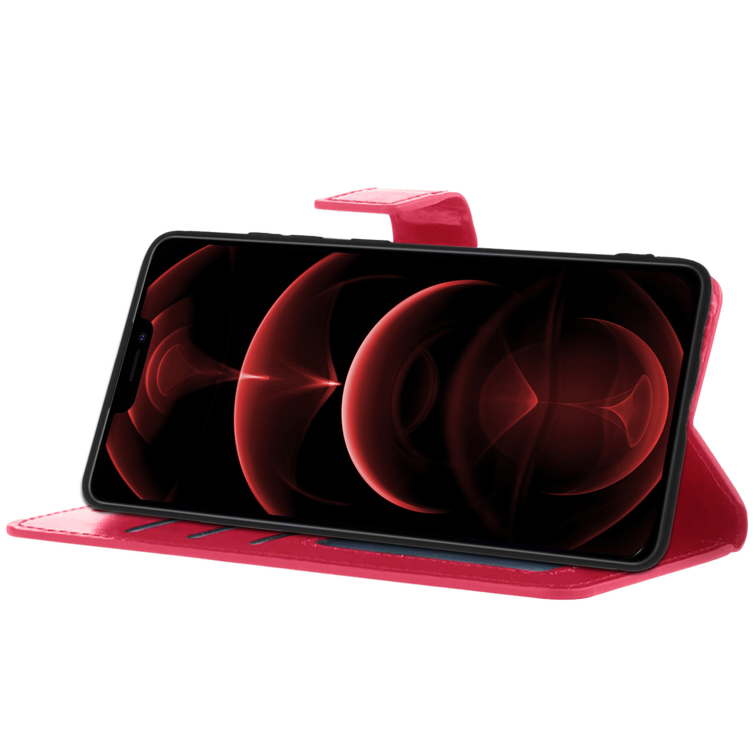 Nomfy Hoes voor iPhone 14 Hoes Bookcase Flipcase Book Cover - Hoes voor iPhone 14 Hoesje Book Case - Donker Blauw