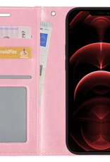 Nomfy Hoesje Geschikt voor iPhone 14 Plus Hoes Bookcase Flipcase Book Cover - Hoes Geschikt voor iPhone 14 Plus Hoesje Book Case - Lichtroze