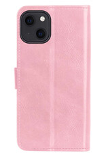 Nomfy Hoesje Geschikt voor iPhone 14 Plus Hoes Bookcase Flipcase Book Cover - Hoes Geschikt voor iPhone 14 Plus Hoesje Book Case - Lichtroze