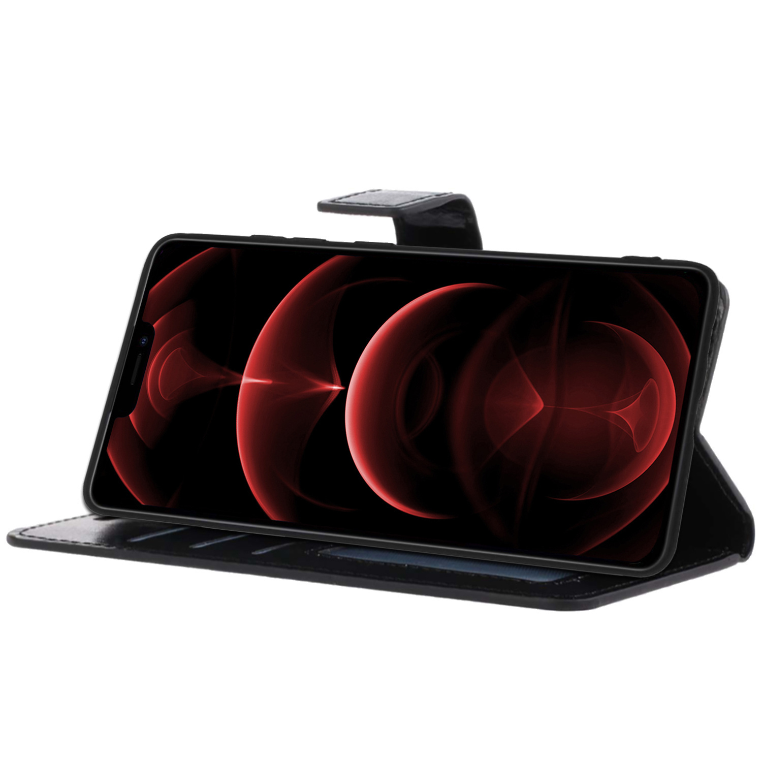 Nomfy Hoesje Geschikt voor iPhone 14 Plus Hoes Bookcase Flipcase Book Cover - Hoes Geschikt voor iPhone 14 Plus Hoesje Book Case - Zwart