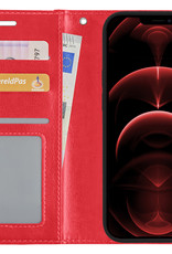 Nomfy Hoesje Geschikt voor iPhone 14 Pro Hoes Bookcase Flipcase Book Cover - Hoes Geschikt voor iPhone 14 Pro Hoesje Book Case - Rood