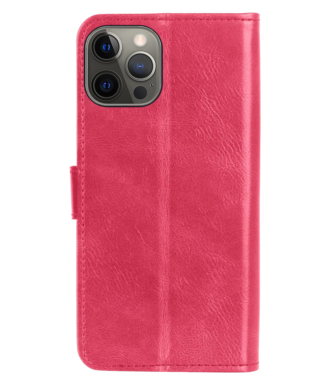 Hoes voor iPhone 14 Pro Max Hoes Bookcase Flipcase Book Cover - Hoes voor iPhone 14 Pro Max Hoesje Book Case - Donker Roze