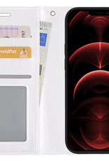 Nomfy Hoesje Geschikt voor iPhone 14 Pro Max Hoes Bookcase Flipcase Book Cover - Hoes Geschikt voor iPhone 14 Pro Max Hoesje Book Case - Wit