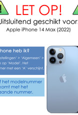 Hoes voor iPhone 14 Plus Hoesje Book Case Hoes Flip Cover Bookcase - Donker Blauw
