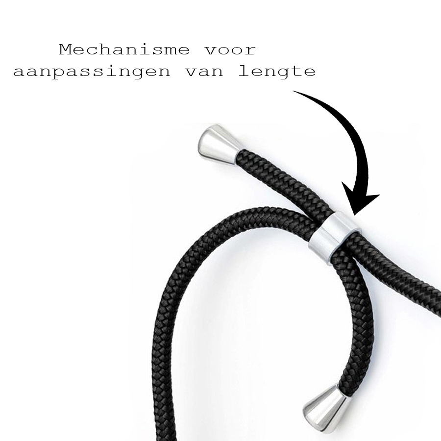 BASEY. Hoes Geschikt voor iPhone 14 Hoesje Shock Proof Case Met Koord Shock Hoes Met Koord - Hoesje Geschikt voor iPhone 14 Hoes Cover Met Koord - Transparant