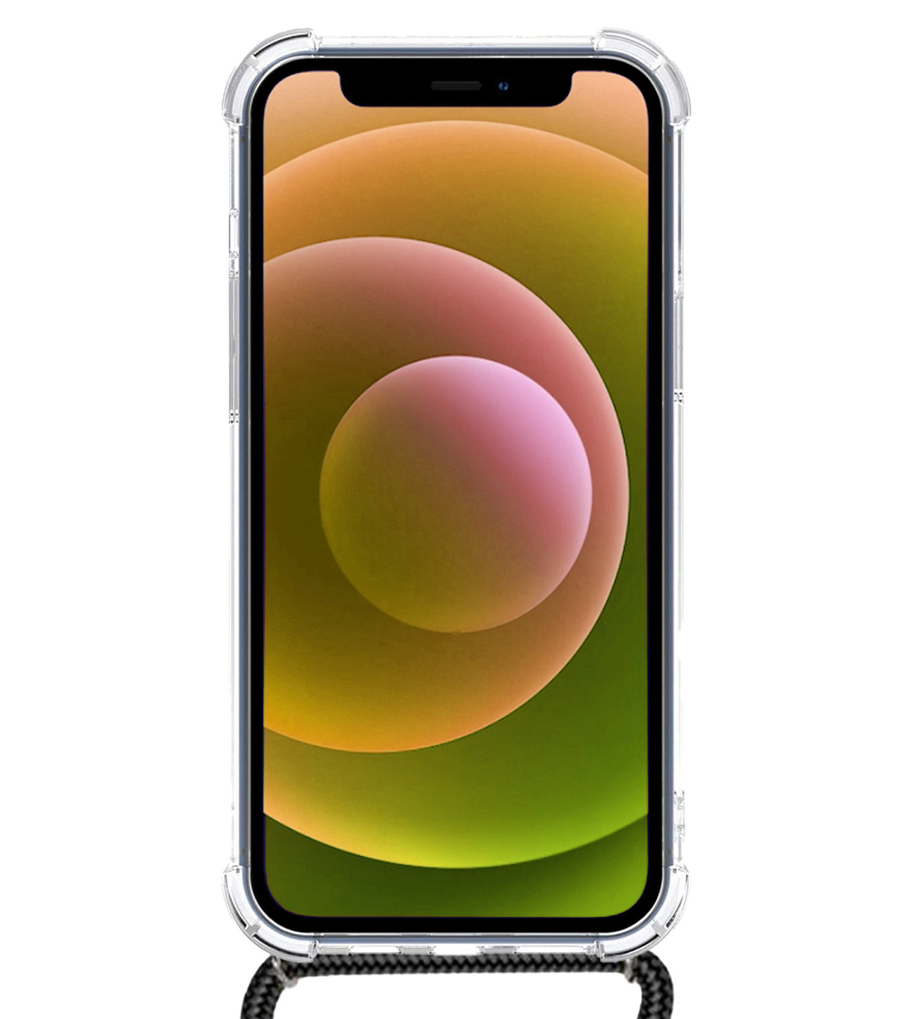 NoXx Hoes Geschikt voor iPhone 14 Hoesje Transparant Met Telefoonkoord Cover Shock Proof Case Koord Hoes