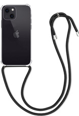 BASEY. Hoes Geschikt voor iPhone 14 Plus Hoesje Shock Proof Case Met Koord Shock Hoes Met Koord - Hoesje Geschikt voor iPhone 14 Plus Hoes Cover Met Koord - Transparant