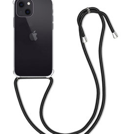 BASEY. iPhone 14 Plus Hoesje Transparant Shockproof Met Zwart Koord
