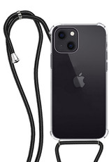 NoXx Hoes Geschikt voor iPhone 14 Plus Hoesje Transparant Met Telefoonkoord Cover Shock Proof Case Koord Hoes