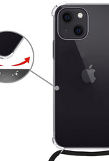 Hoes voor iPhone 14 Plus Hoesje Shock Proof Met Telefoonketting - Hoes voor iPhone 14 Plus Hoes Case Shock Met Koord - Transparant