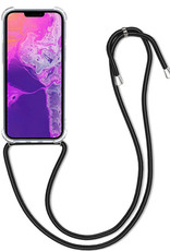 BASEY. Hoes Geschikt voor iPhone 14 Pro Hoesje Shock Proof Case Met Koord Shock Hoes Met Koord - Hoesje Geschikt voor iPhone 14 Pro Hoes Cover Met Koord - Transparant