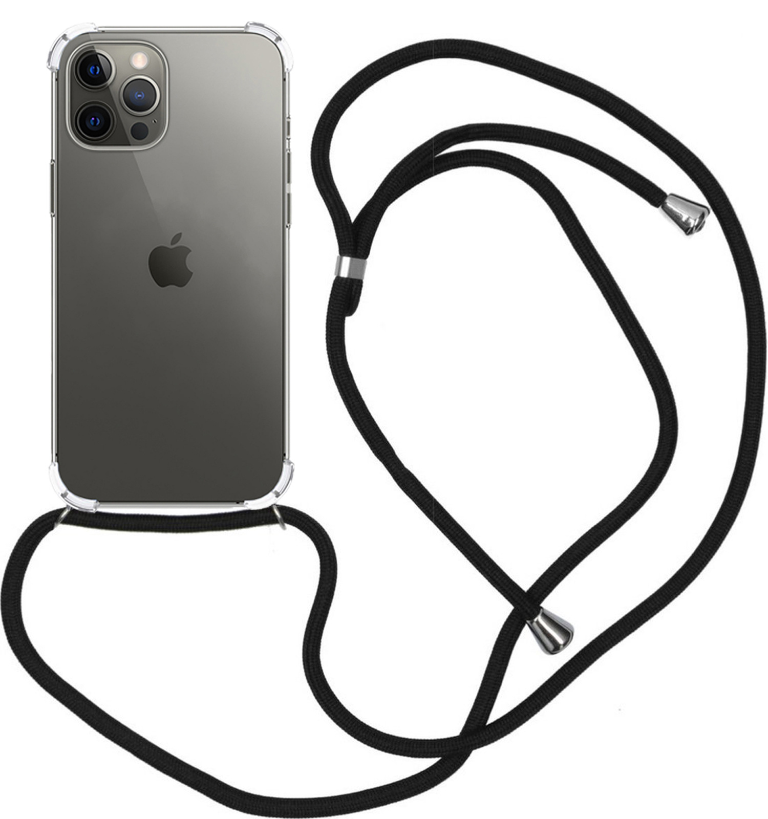 Hoes voor iPhone 14 Pro Hoesje Shock Proof Met Telefoonketting - Hoes voor iPhone 14 Pro Hoesje Case Shock Met Koord - Transparant